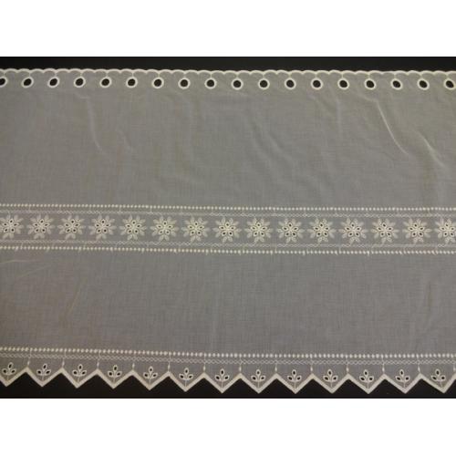 Krátká vitrážová záclona na tyčku 60cm BATIST 8140 bílá