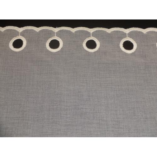 Krátká vitrážová záclona na tyčku 60cm BATIST 8140 bílá
