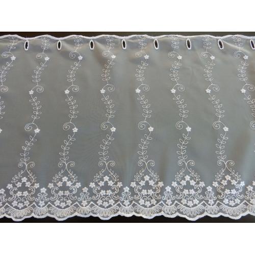 Krátká vitrážová záclona na tyčku 45cm 594/601 bílá