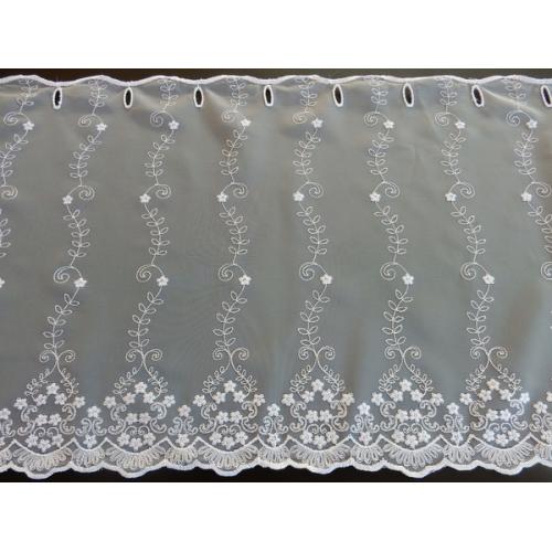 Krátká vitrážová záclona na tyčku 60cm 594/601 bílá