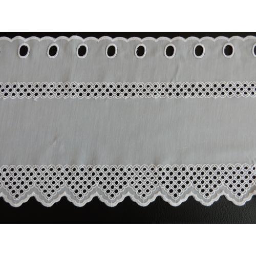 Krátká vitrážová záclona na tyčku 30cm BATIST 41372 bílá
