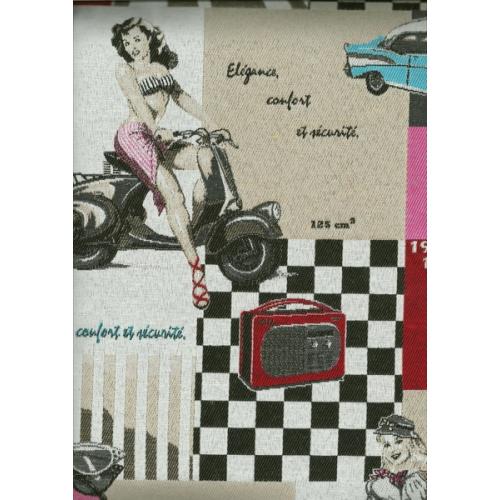 Potahová látka s moderním komiksovým vzorem KOMIKS RETRO