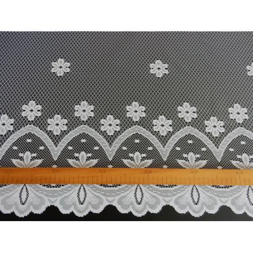 Žakárová záclona s bordurou Kytičky 4421/150 bílá