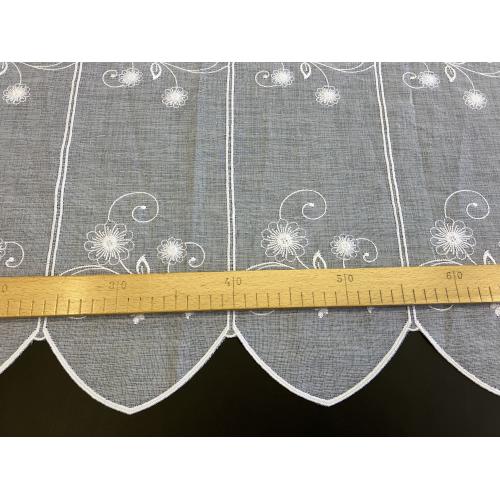 Krátká vitrážová záclona na tyčku 45cm Kopretina V593 bílá