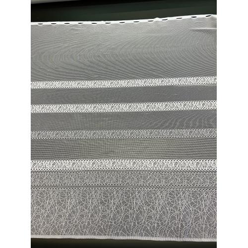 Krátká vitrážová záclona na tyčku 100cm 181015 bílo-šedá