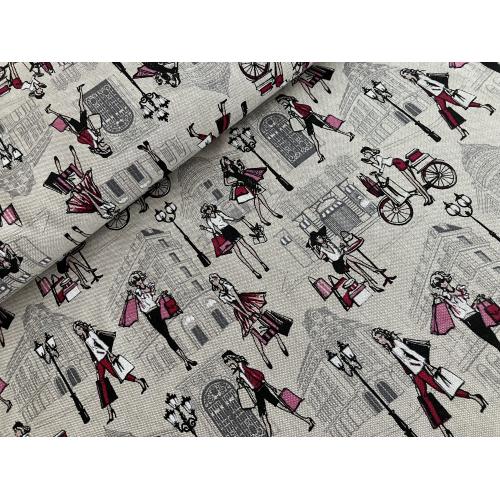 Dekorační režná látka Nákupy