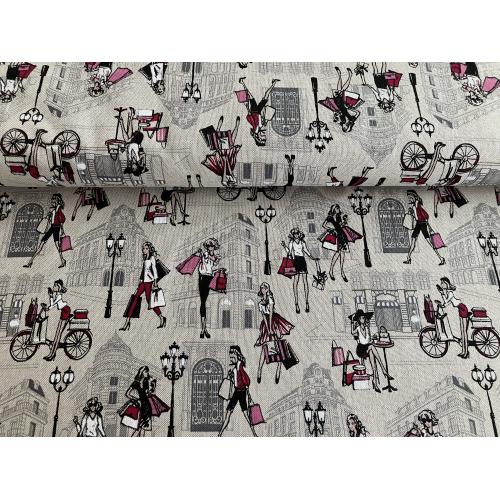 Dekorační režná látka Nákupy