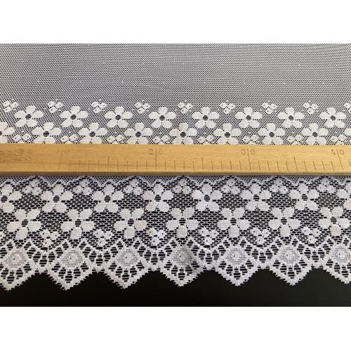 Krátká vitrážová záclona na tyčku 50cm Kytičky