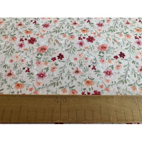 Bavlněná dekorační látka TREND BLOSSOM CORAL