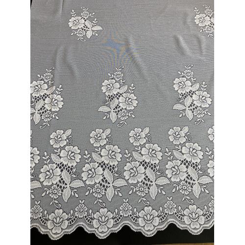 Bílá žakárová záclona 316740/250 Květy