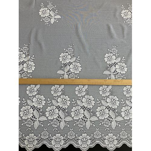 Bílá žakárová záclona 316740/250 Květy