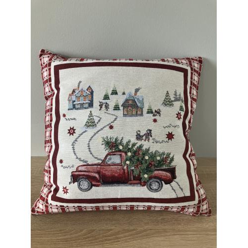Povlak na polštář vánoční auto [45 x 45 cm]