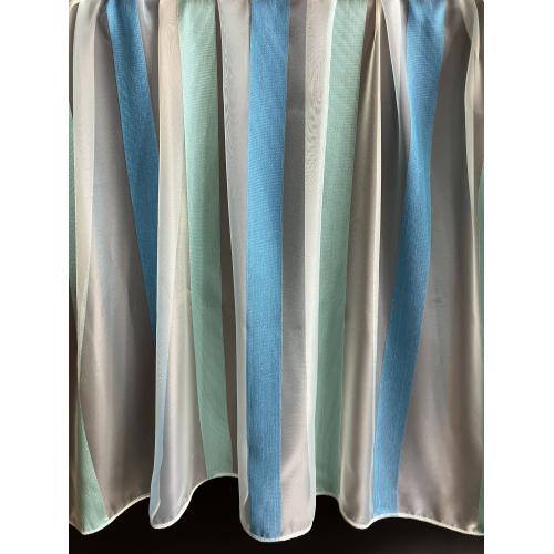 Modro-tyrkysový voálový závěs metráž Pruhy