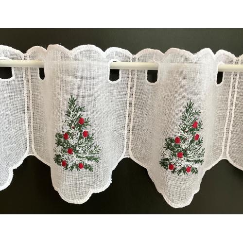 Vánoční vitrážová záclona 17cm stromeček