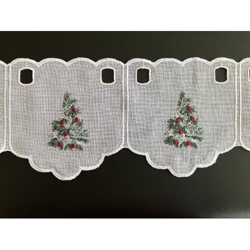 Vánoční vitrážová záclona 17cm stromeček