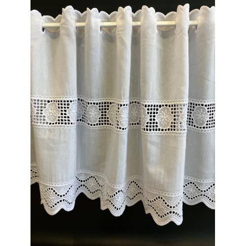 Bílá vitrážová záclona 40cm plátýnko V291