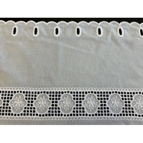 Bílá vitrážová záclona 40cm plátýnko V291