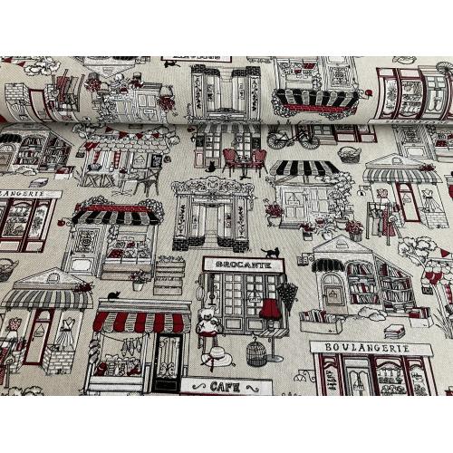 Dekorační režná látka Tržiště