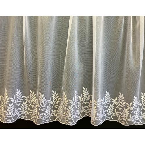Bílá vyšívaná záclona s bordurou 122695/180