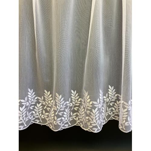 Bílá vyšívaná záclona s bordurou 122695/180