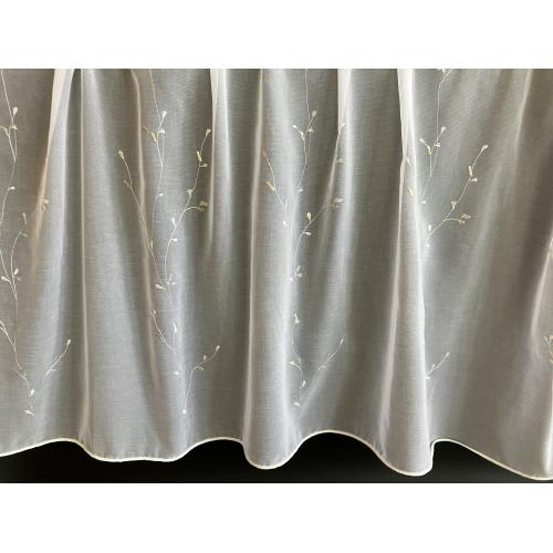 Bílá vyšívaná záclona s olůvkem 79021/290