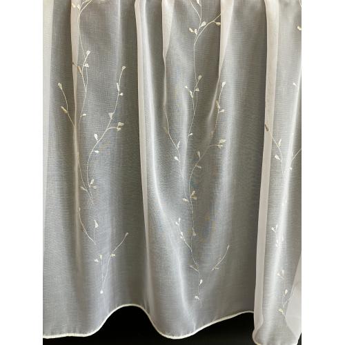 Bílá vyšívaná záclona s olůvkem 79021/290