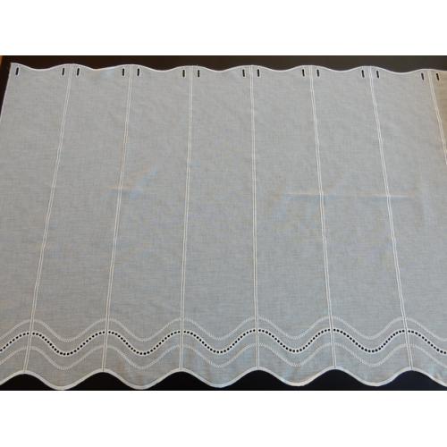 Krátká vitrážová záclona na tyčku 45cm BATIST V052 bílá