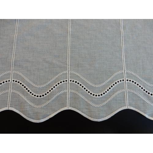 Krátká vitrážová záclona na tyčku 45cm BATIST V052 bílá