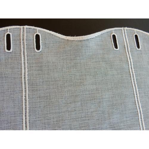 Krátká vitrážová záclona na tyčku 45cm BATIST V052 bílá