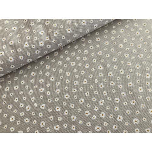 Dekorační režná látka mini Kopretinky